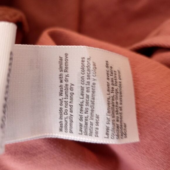 Topshop Moto Salmon Pink Denim Asymetric Buttons Mini Skirt w Pockets - Picture 8 of 10